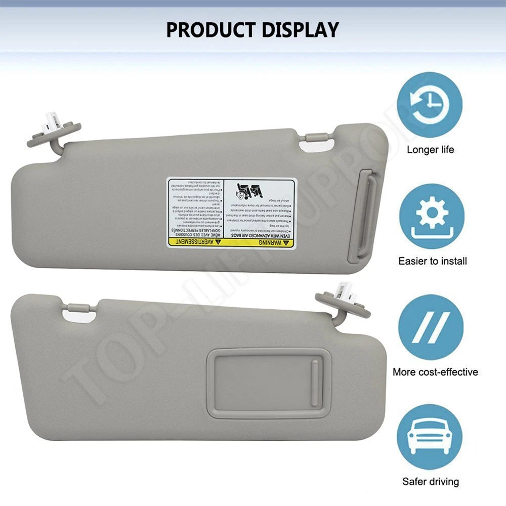 Right Passenger Side Sun Visor for Toyota Highlander (2008–2013)