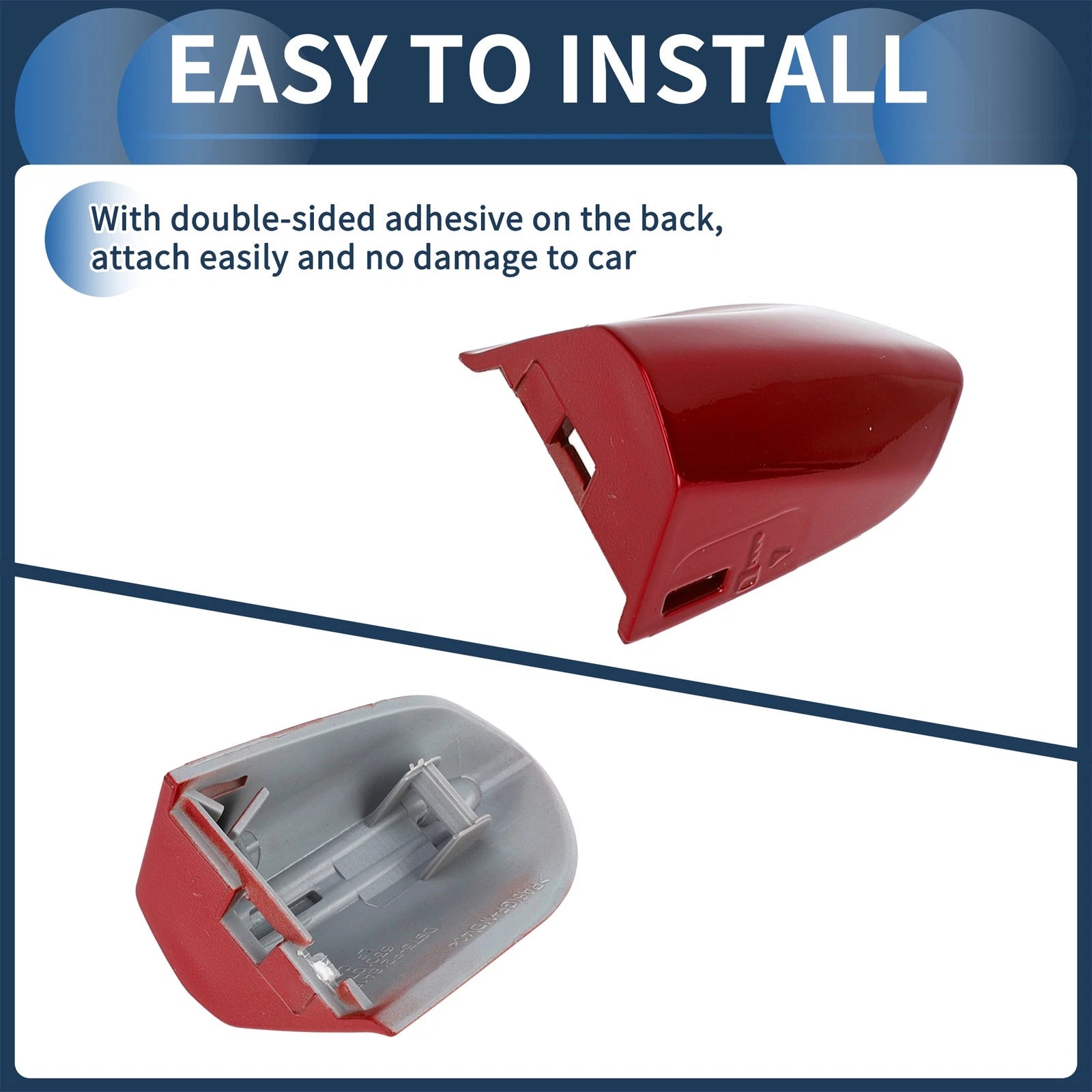 Door Handle Cover Front Left for Ford Mustang (2015–2020) ABS Red