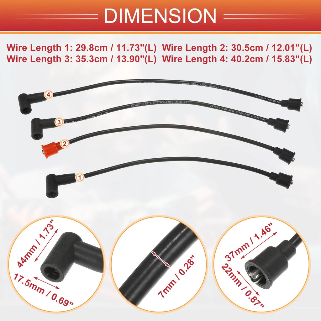 5 Pcs Spark Plug Wire Ignition Coil Cable for Ford NAA 501 600 601 700