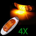 Set of 4 12V Waterproof Amber LED Side Marker Lights for Trailer Truck