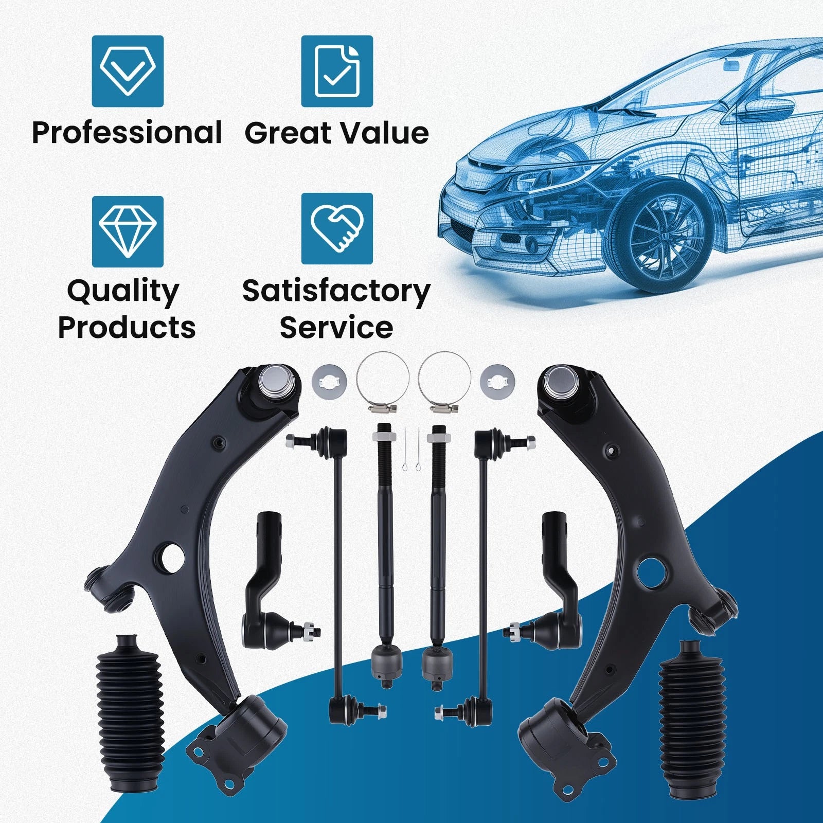 Set of 2 Lower Control Arms for Mazda 3 (2007–2009) Turbo EV800024