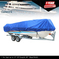 Boat Cover for V-Hull 17ft-19ft (Waterproof, Trailerable, Dark Blue)