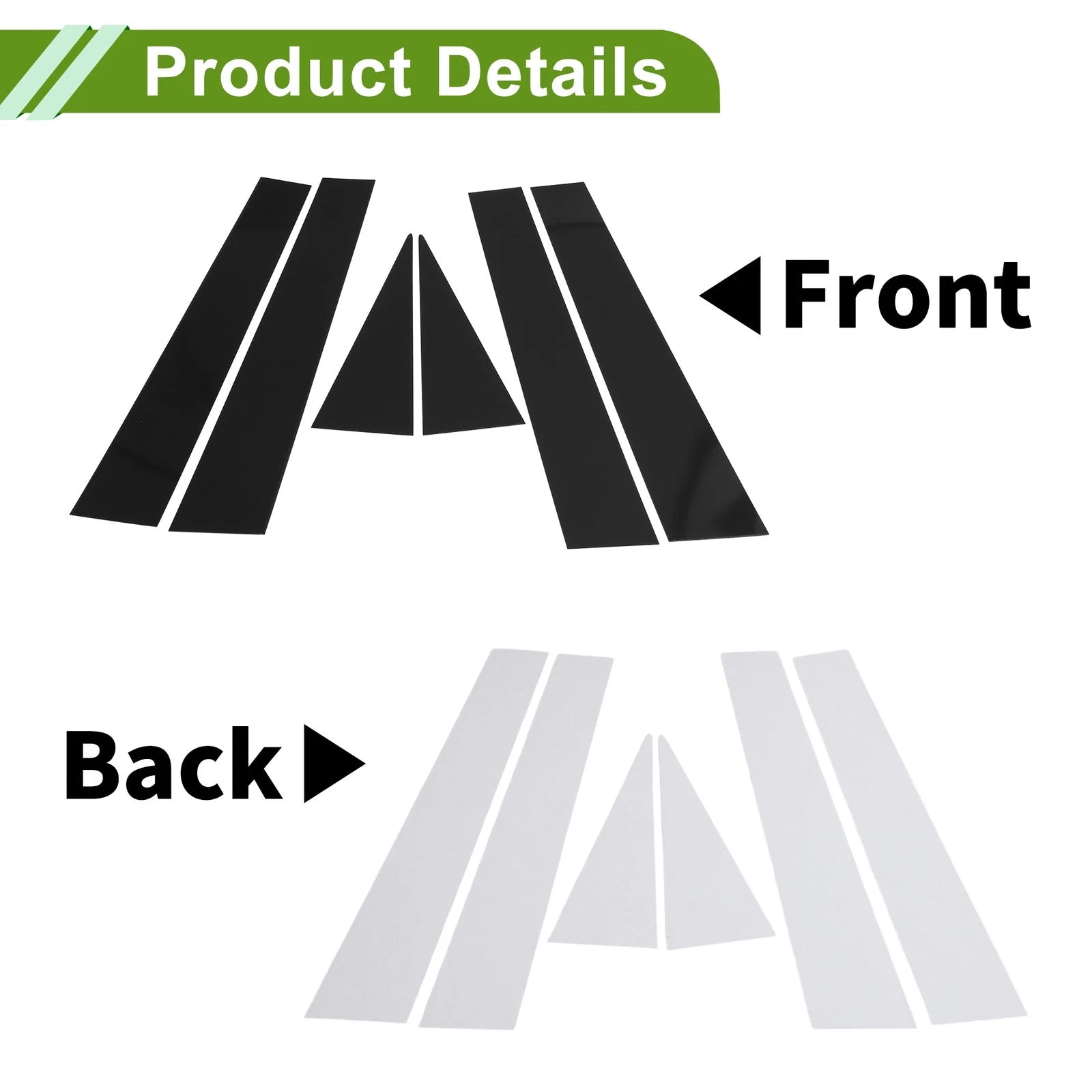 6 Pcs Pillar Window Trim for Chevy Captiva (2006–2015) Black