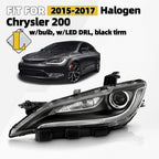 Halogen Headlight with LED DRL for Chrysler 200 (2015–2017) 8 Pins Left