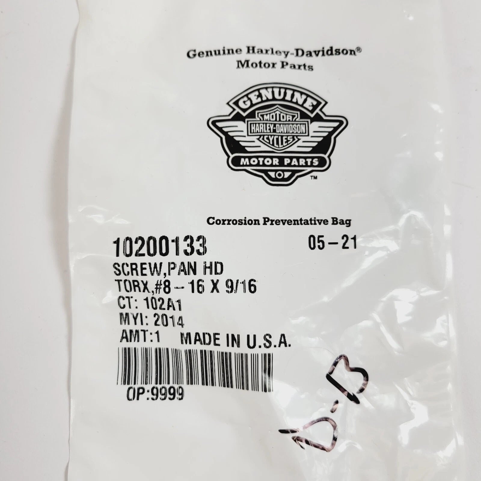 Torx Screws for Harley-Davidson Pan (8-16 X 9/16, 10200133)