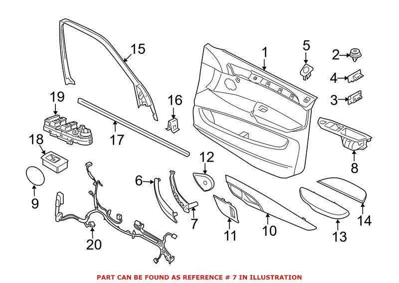 Genuine OEM Front Right Door Pull Handle for BMW (2011–2019) 51417292244