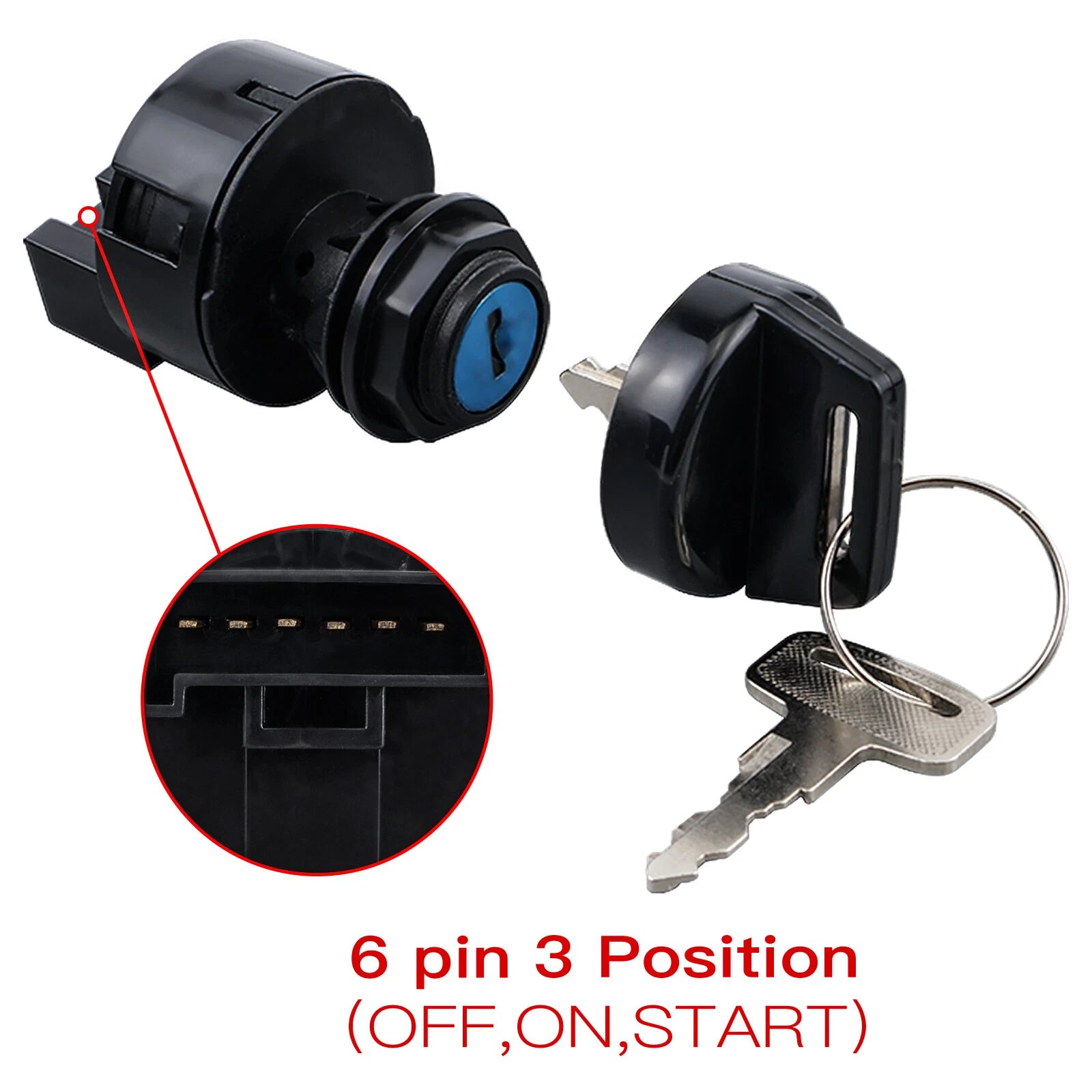 Starter Ignition Key Switch Kit for Polaris ATP 330/500 (2004–2005), Ranger 800 (2010–2017)