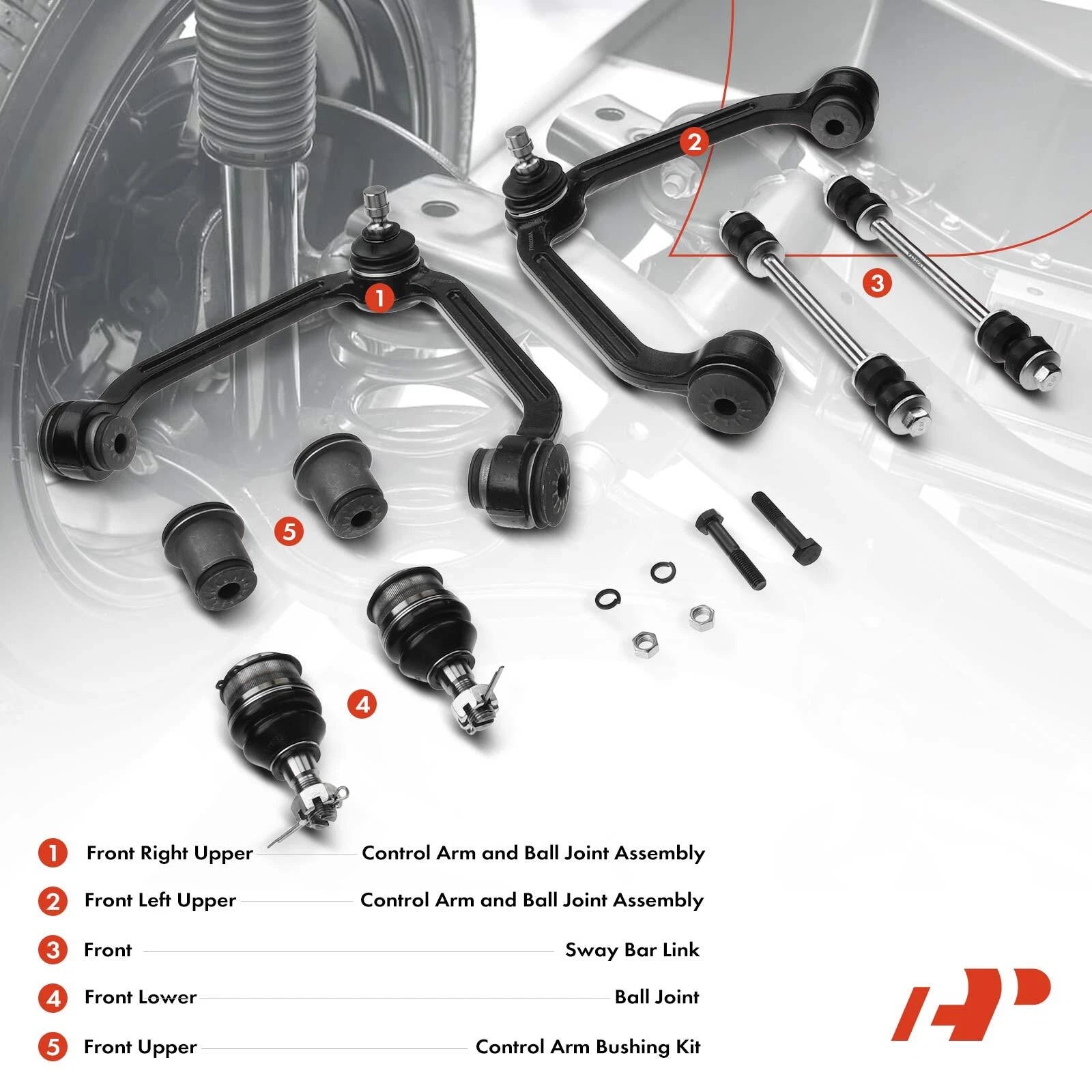 8x Control Arm Ball Joints Sway Bar for Ford Ranger (1998-2011)