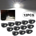 12PCS White 9W LED Engine Rock Light Kit for Jeep Truck SUV (Off-Road)