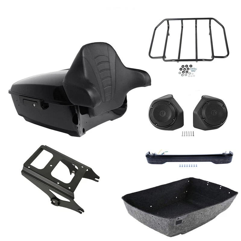 Trunk Rack Speakers with Lights for Harley Touring Street Glide (2009–2013)