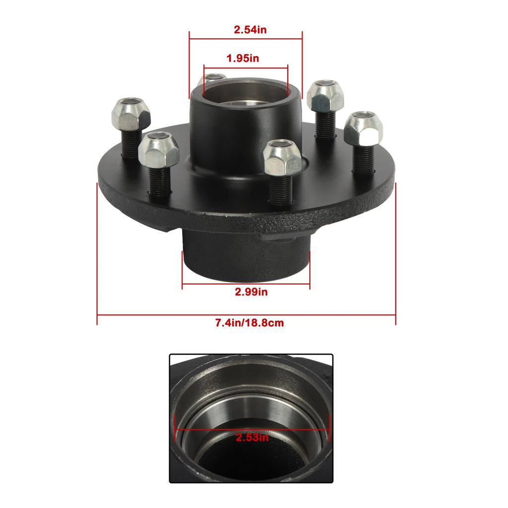 Set of 4 Southwest Wheel Pro Trailer Wheel Hub Kit 6 on 5.5" (3500 lbs)