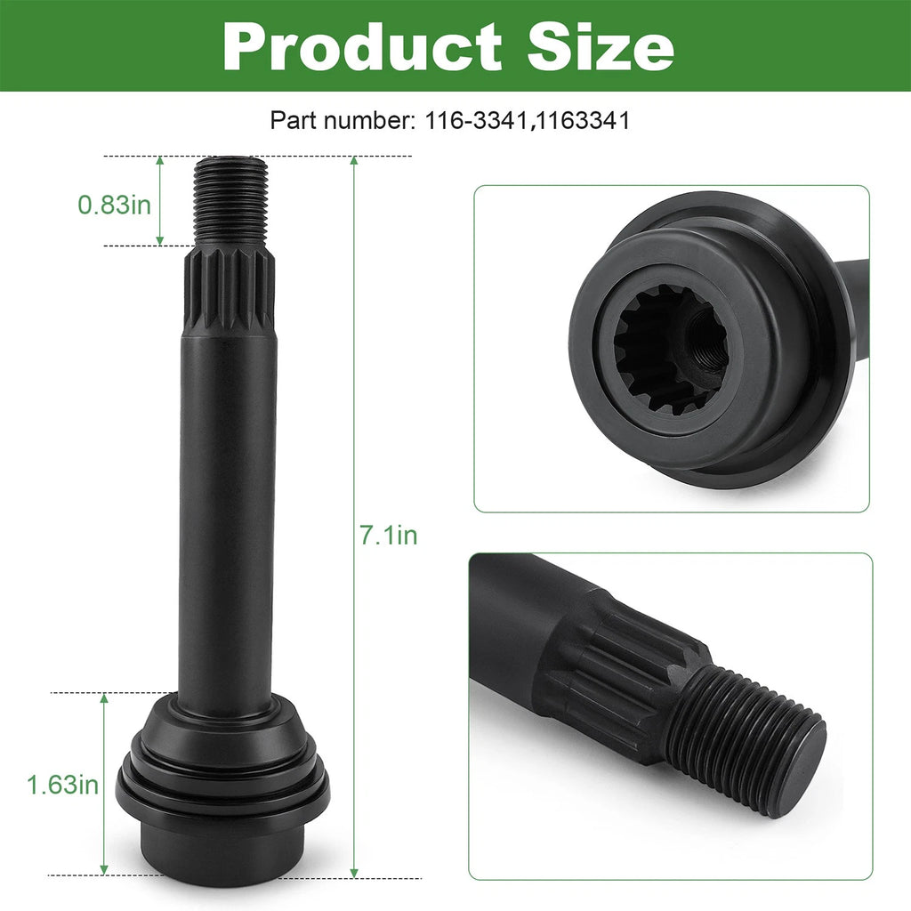 Spindle Shaft and Seal for Exmark Lazer Z Radius (2000–2023) 116-3341