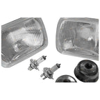 2x LH+RH Headlights with Globe for Nissan Navara/Holden Rodeo (1981 - 1997)
