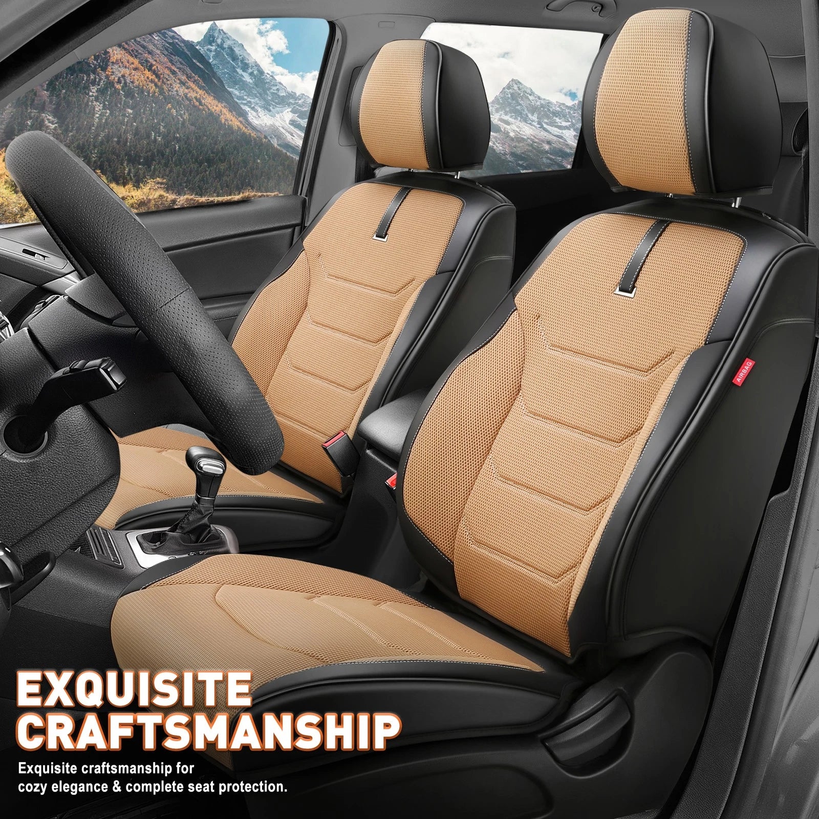 Front Row Bucket Seat Cover Cushion Protector for Universal Vehicles