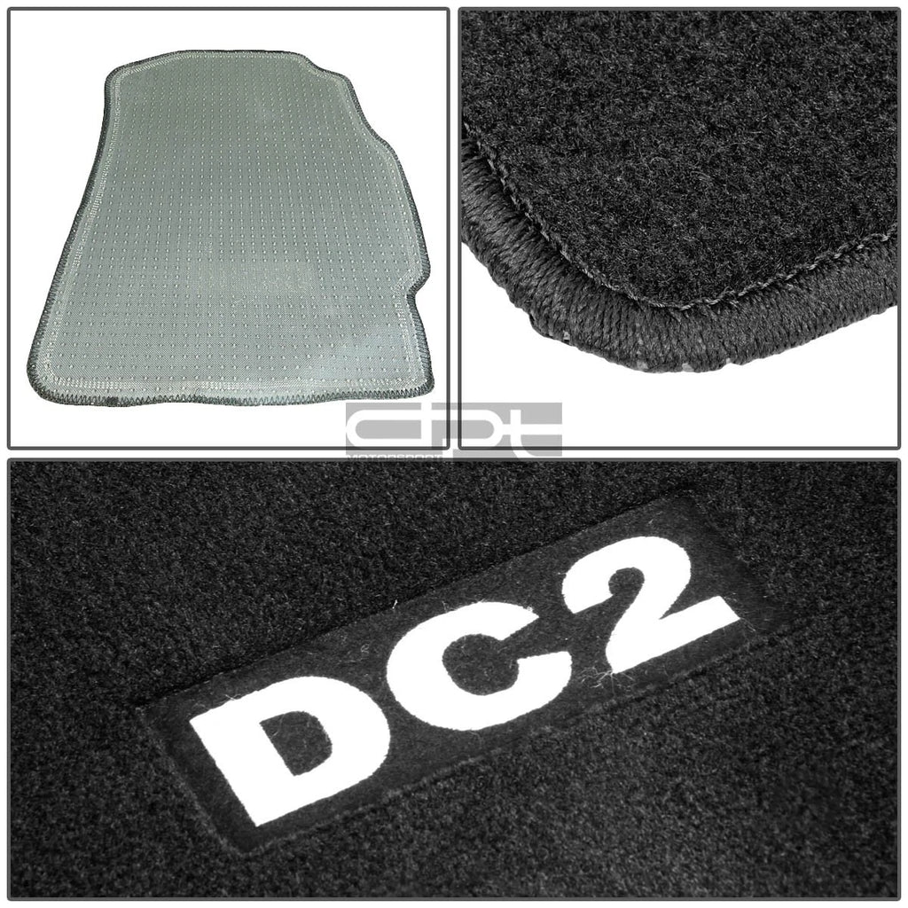 Set of 4 Floor Mats for Acura Integra DC2 (1994–2001) Nylon Black Plush