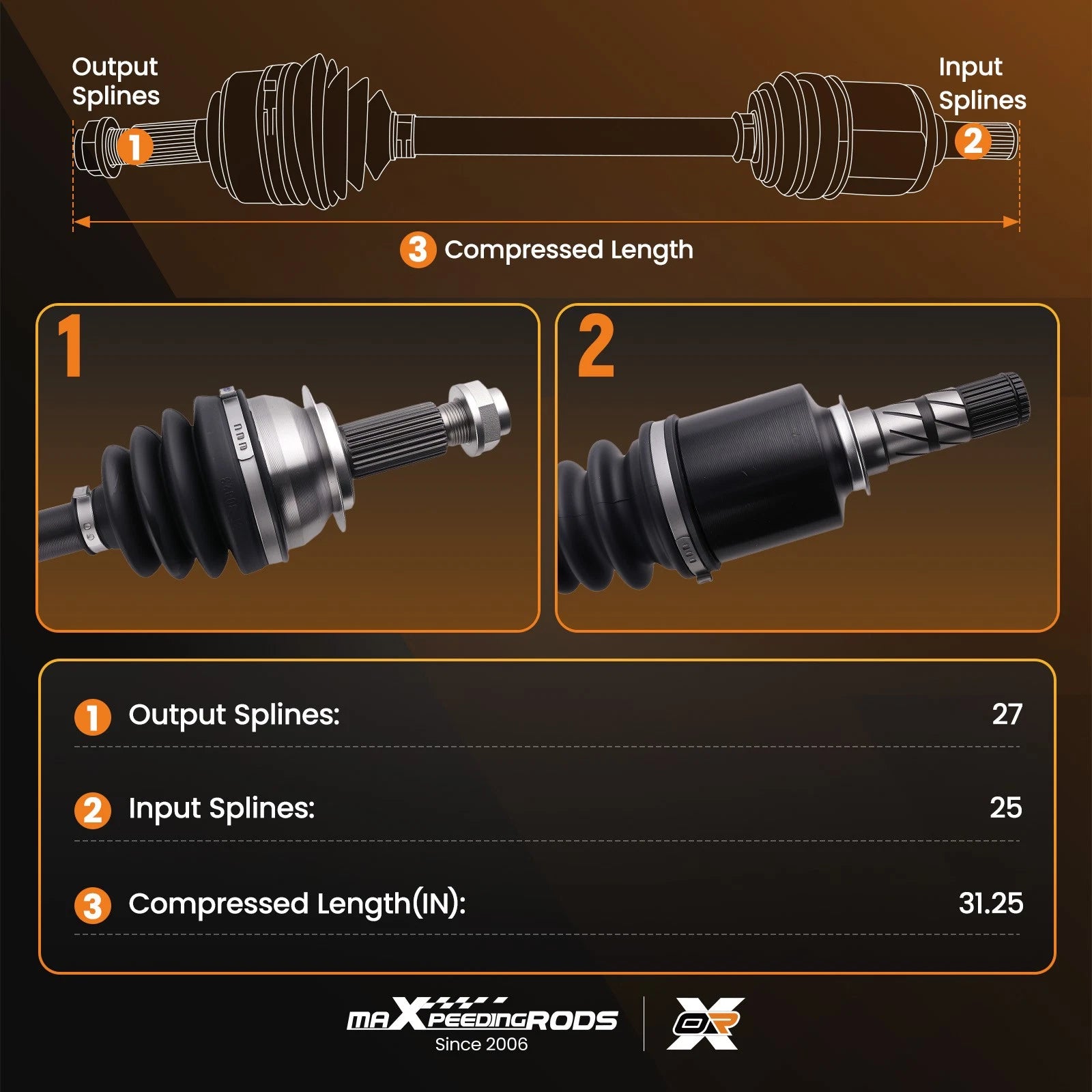 CV Axle Shaft Set for Subaru Forester (2009-2013) & Impreza WRX (2011-2014)