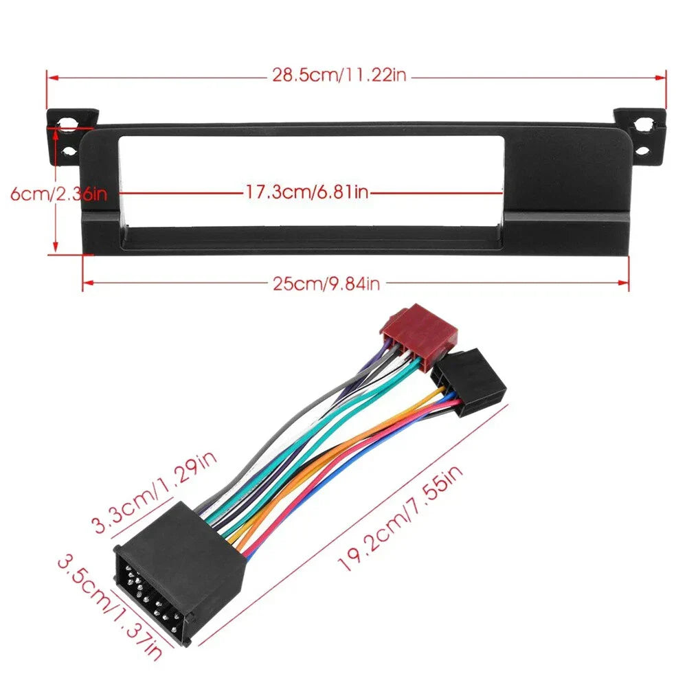 1 Din Radio Dash Frame Panel Cable Adapter for BMW 3 Series (1998-2005)