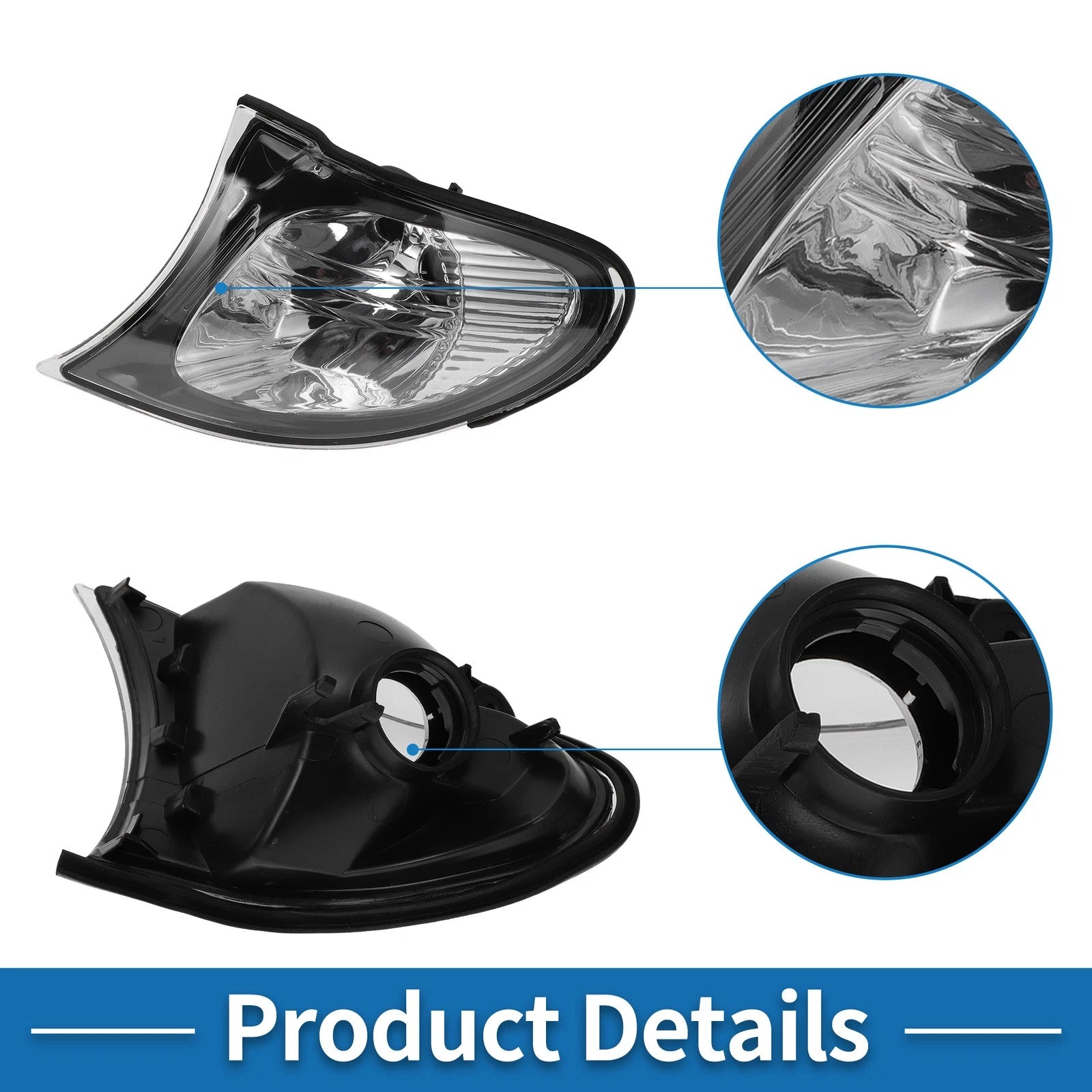 1 Pc Left Corner Signal Light Cover for BMW 3 Series (2002–2005) No. 63137165859