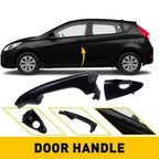Exterior Door Handle for Hyundai Accent (2012–2016) Front Driver Left Black