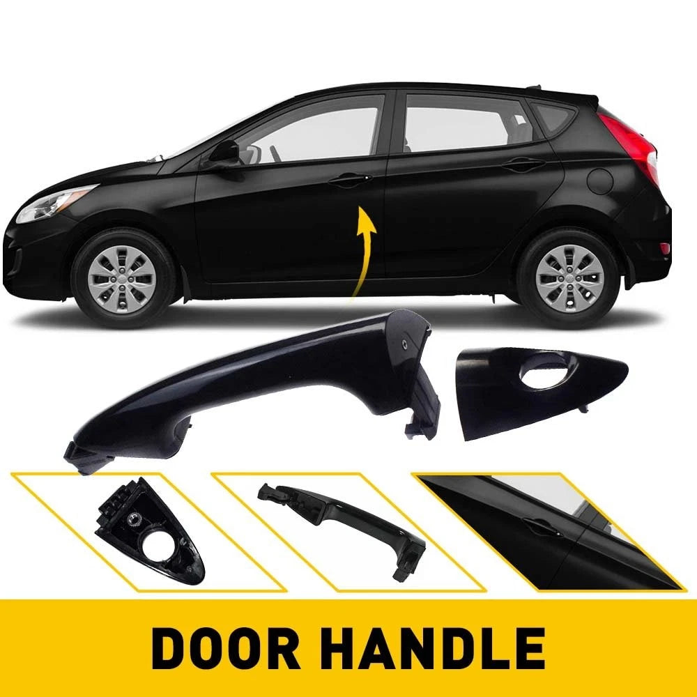 Exterior Door Handle for Hyundai Accent (2012–2016) Front Driver Left Black