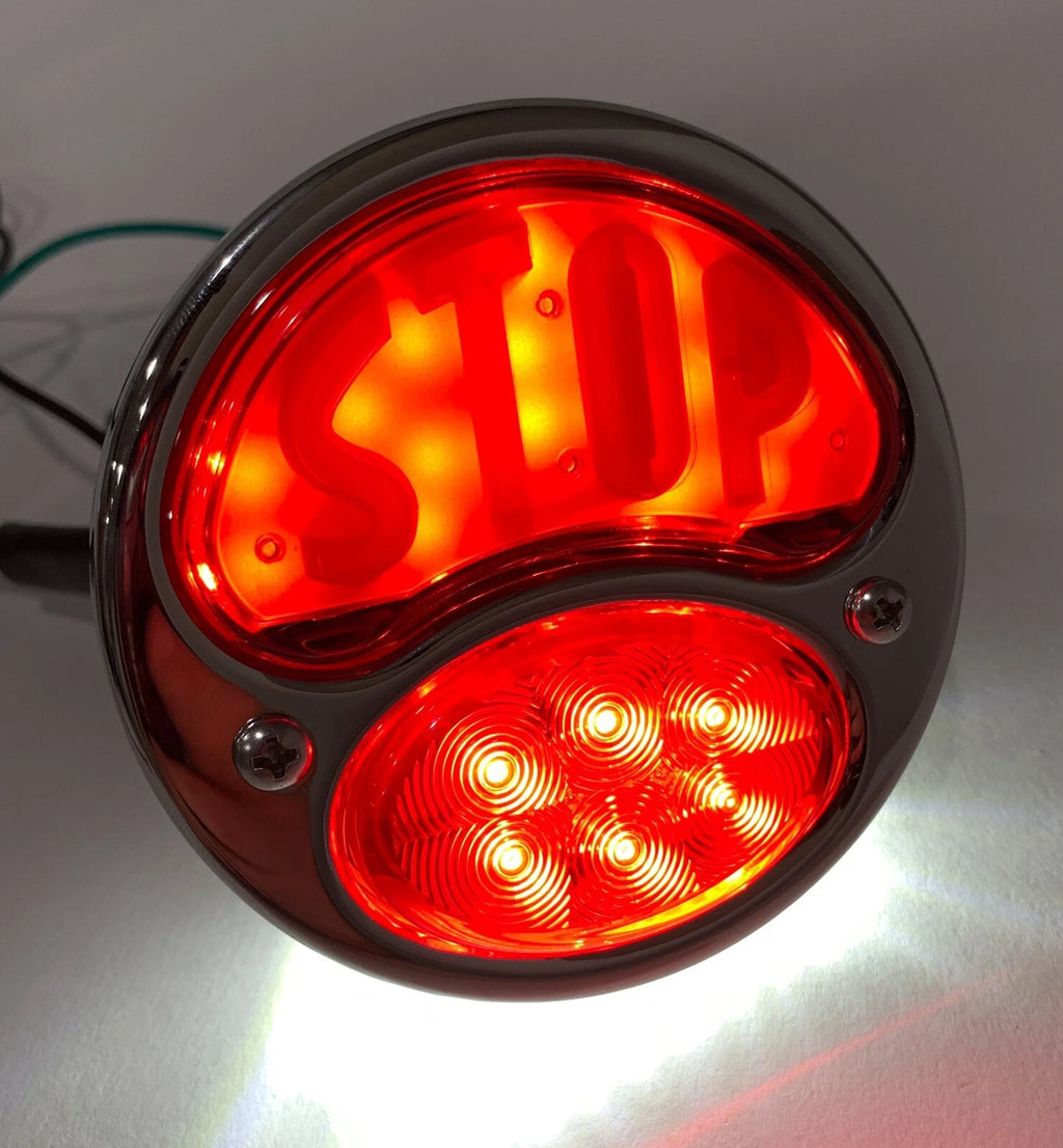 Left Right LED Tail Lights w Stop Lens for 1928-1931 Ford Model A
