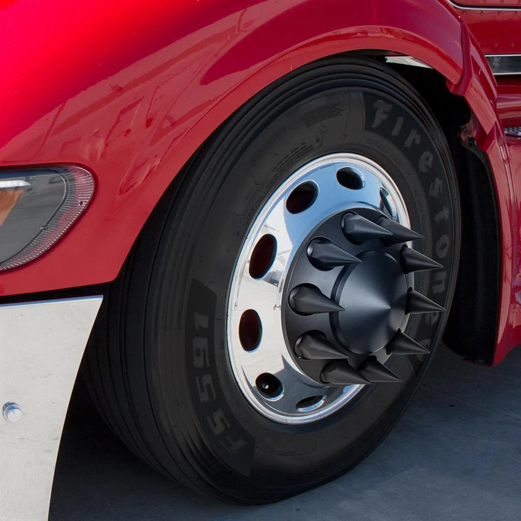 Axle Covers Black Front and Rear Set with Hubcaps for Semi Truck (—)