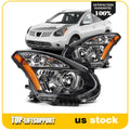 Headlight Assembly Pair for Nissan Rogue (2008–2013) Black Housing Amber