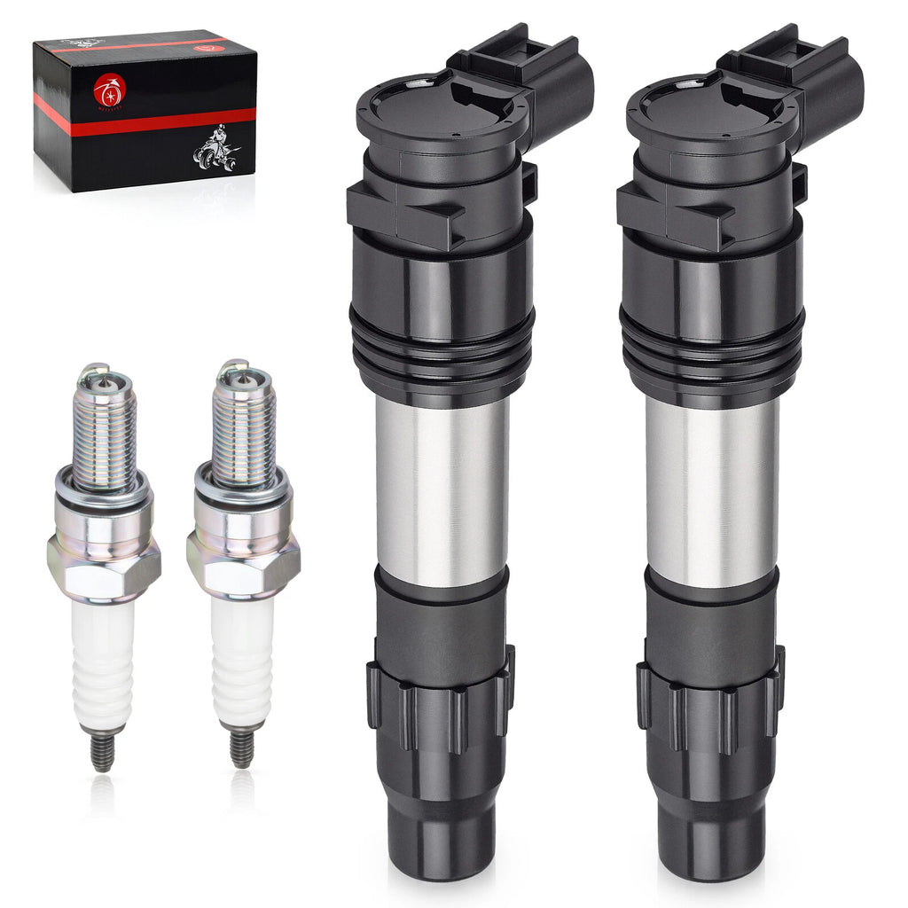 2Pcs Ignition Coils & Iridium Spark Plugs for Kawasaki Ninja 300 (2013–2017)