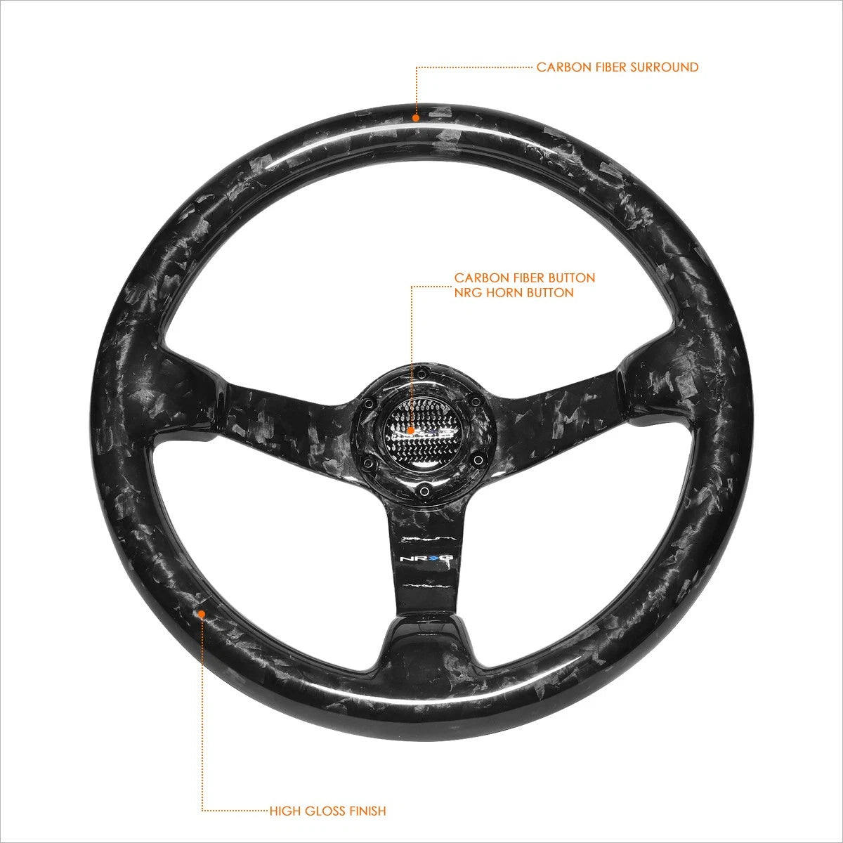 NRG ST-036FC 350mm Deep Dish Carbon Fiber Racing Steering Wheel for Universal