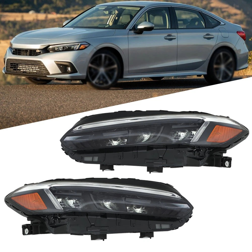 Black LED Headlights for Honda Civic Sport Touring (2022–2023)