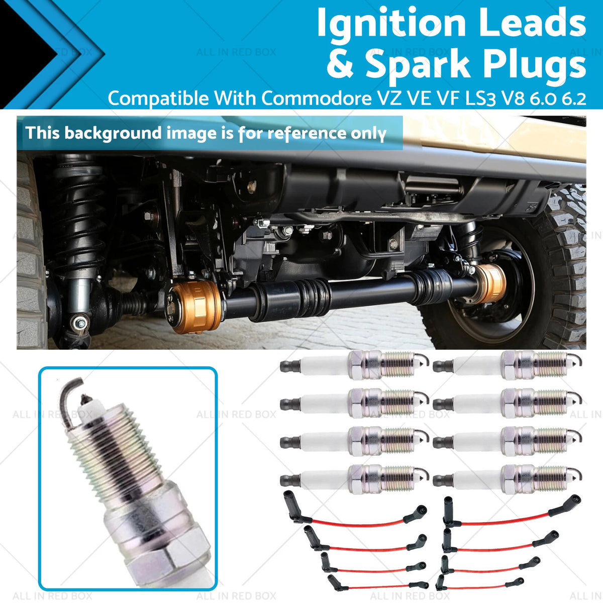 Set of Ignition Leads Spark Plugs for Holden VZ Commodore (2004–2006) 19351569