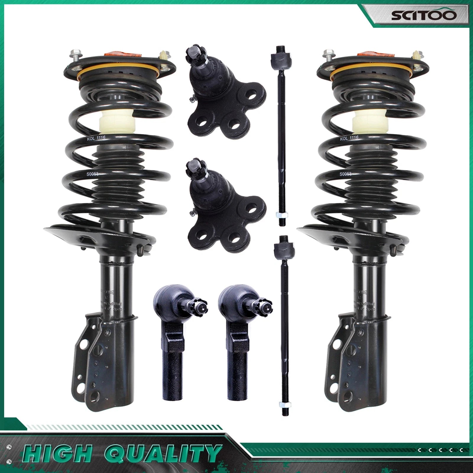 8-Piece Front Tie Rod Struts Ball Joint Kit for Lesabre Deville Bonneville Aurora