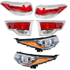 Set of 4 Tail Lights and Headlights for Toyota Highlander (2014-2016)