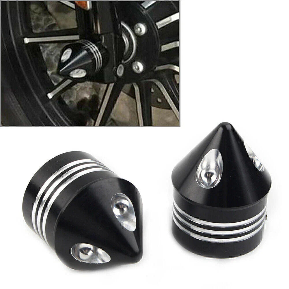 Black Front Axle Cap Nut Cover for Harley Electra Glide Sportster