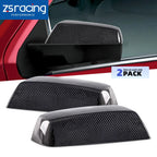 2X Glossy Carbon Fiber Mirror Cover Caps for Silverado Sierra (2014–2019)