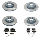 DuraGo Front Rear Rotors & Bosch QuietCast Brake Pads Kit for A3 Quattro (2015–2020)