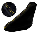 E Brake Boot Cover for Ford Focus (2000–2007) Carbon Fiber Yellow Stitch
