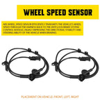 2 ABS Wheel Speed Sensors for Buick Enclave, Chevy Traverse, GMC Acadia (2008–2017)