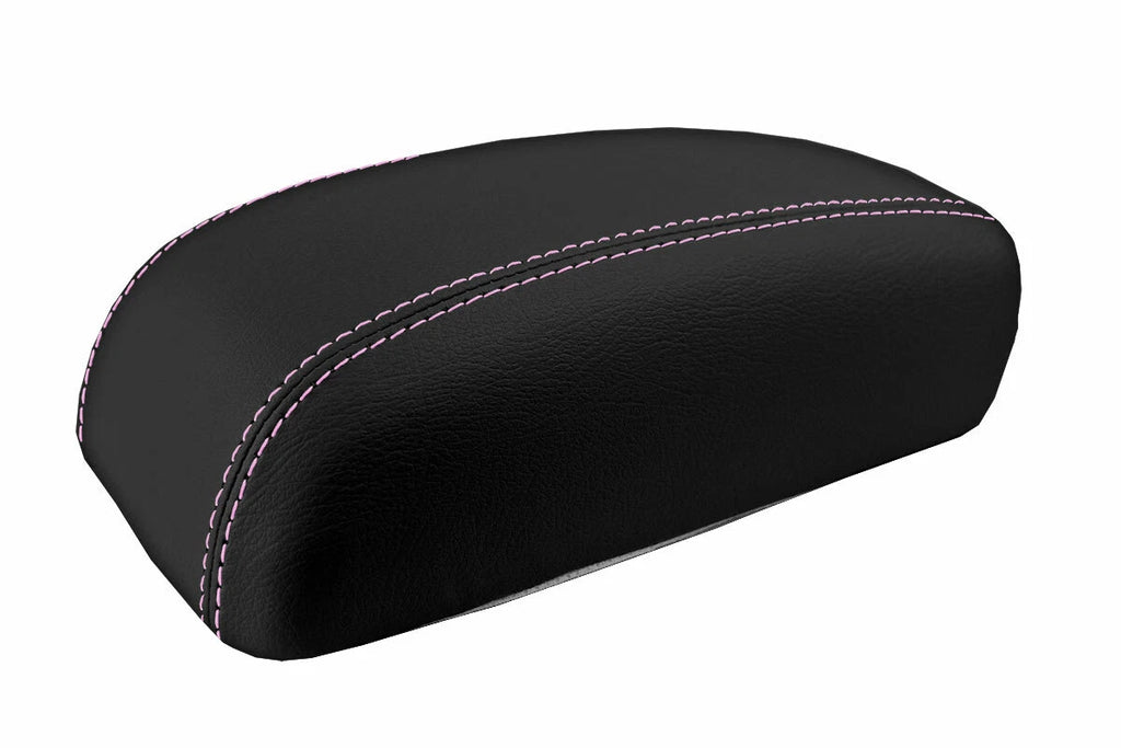 Leather Console Lid Armrest Cover for Hyundai Elantra (2007–2010) Pink Stitch