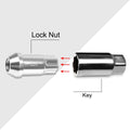 20Pc M12X1.25 Silver JDM Open End Aluminum Spline Wheel Lug Nuts + Key