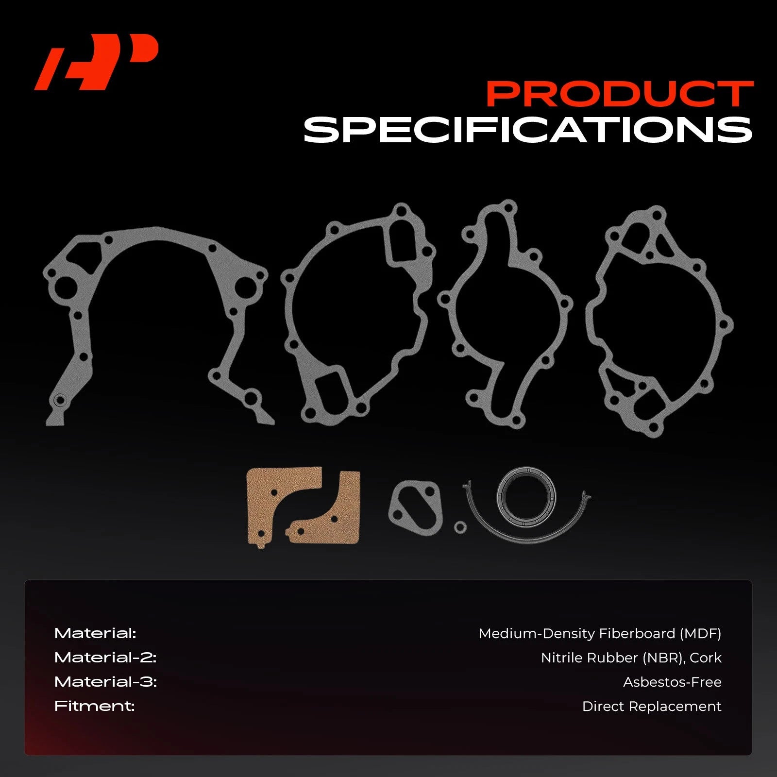 Timing Cover Gasket Set for Ford F-150, Explorer, Mustang, Lincoln
