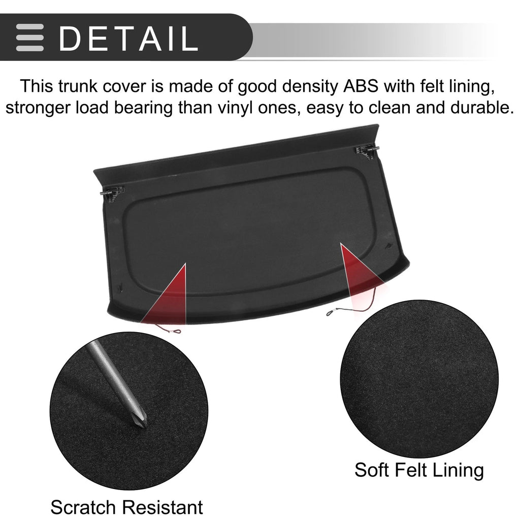 Parcel Shelf Boot Load Cover for Volkswagen Tiguan (2010–2017) Black