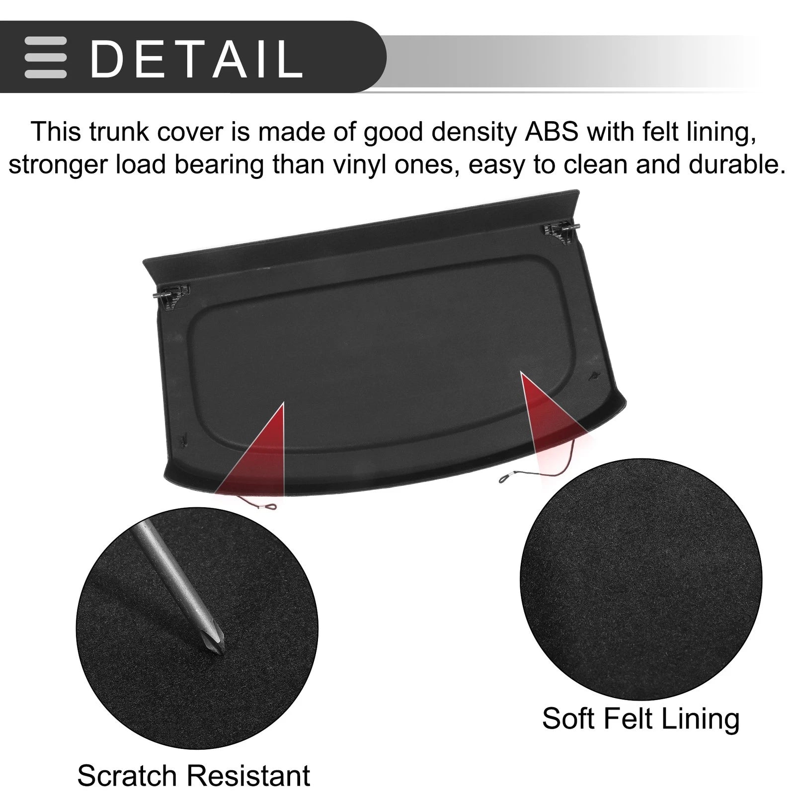 Parcel Shelf Boot Load Cover for Volkswagen Tiguan (2010–2017) Black