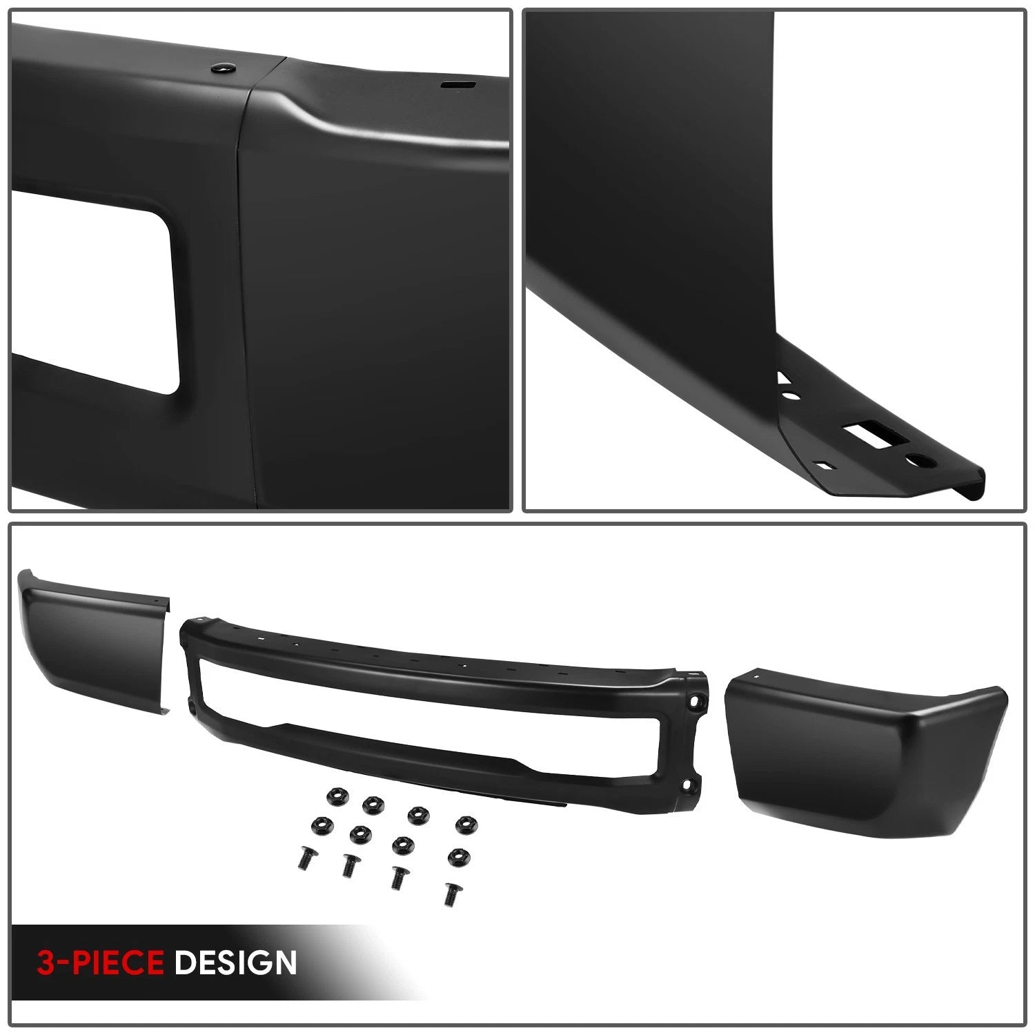 Front Bumper for Ford F250 F350 Super Duty (2017–2019) OE W/Fender Flares Black