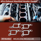 Set of 4 Exhaust Manifold Header Gaskets for Mitsubishi L200 (1996–2005) ME201356