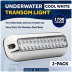 2X Cool White LED Underwater Lights for Boat (12V)