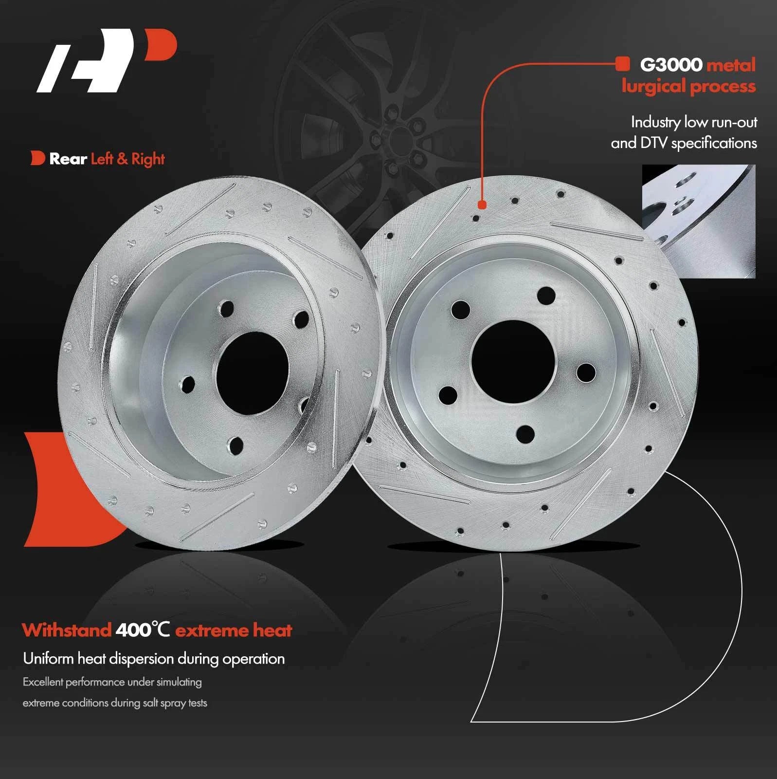 Drilled Brake Rotors for Jeep Grand Cherokee (1999–2004)