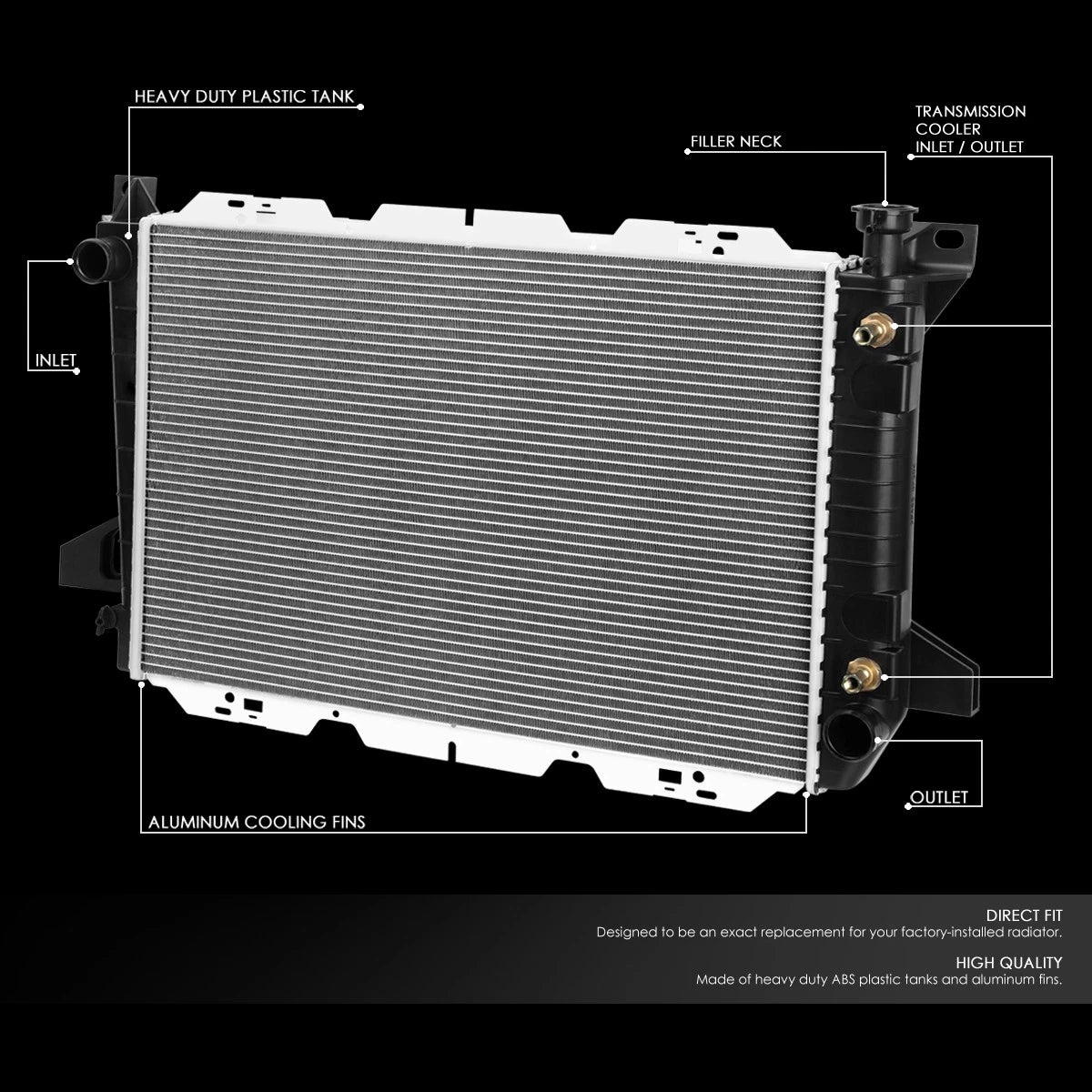 Aluminum Cooling Radiator for Ford F150/F250/F350 (1985–1996) DPI 1454