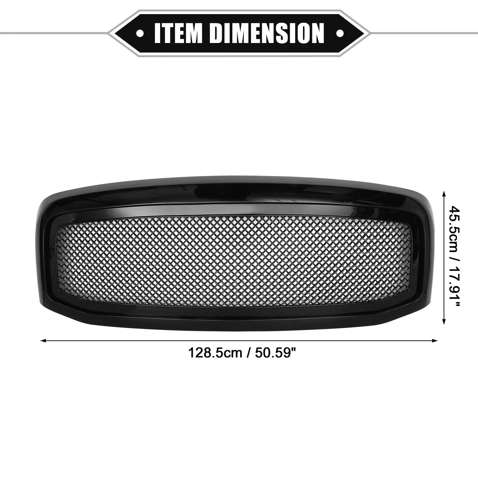 Grille Assembly for Dodge Ram 3500 2006-2009 Gloss Black