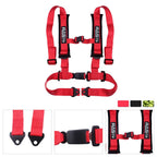 2X Red Racing 4 Point Auto Car Belt Buckle Harness